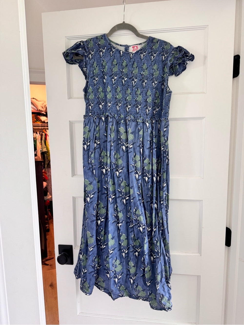 Victoria Dunn Flutter Sleeve smocked dress
